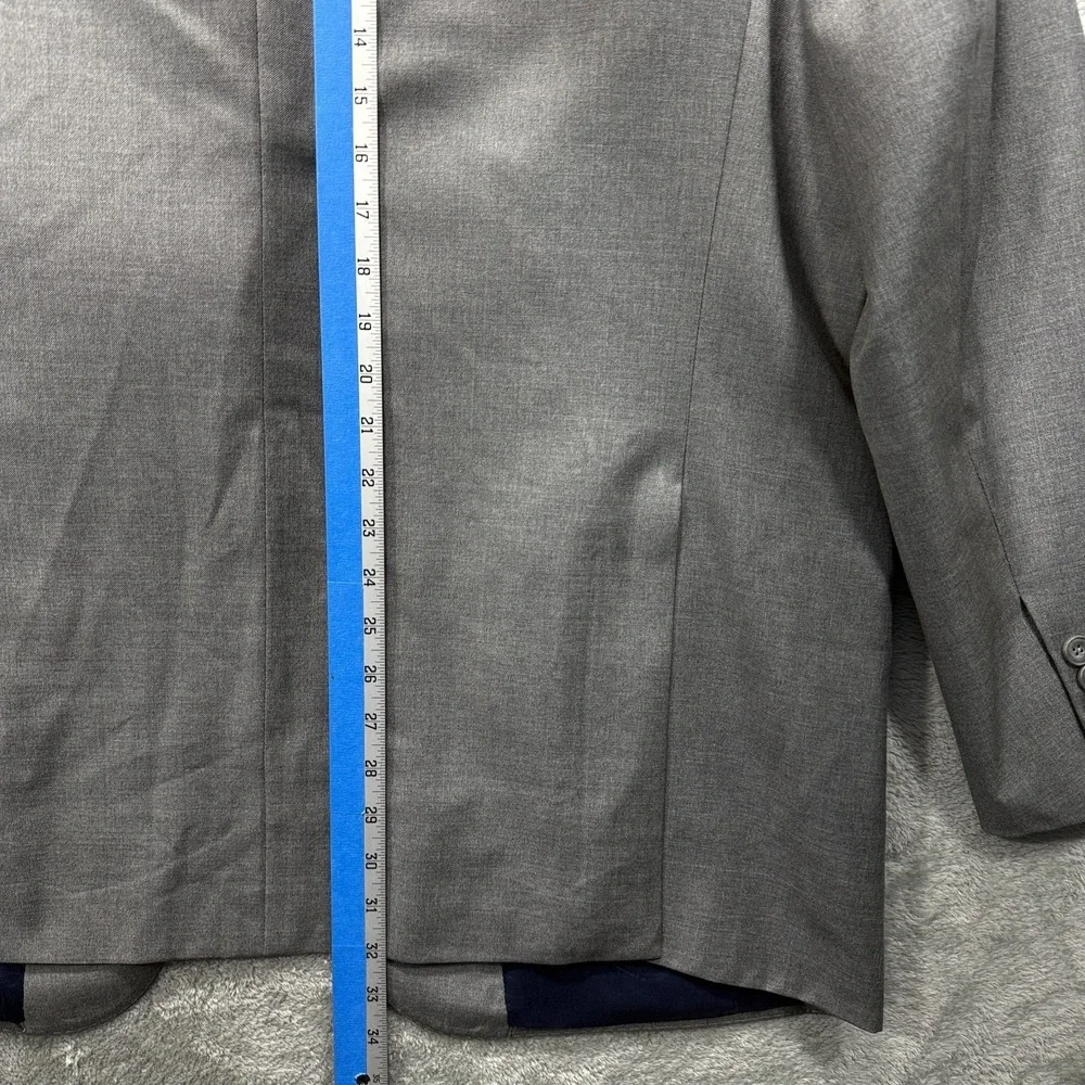 J.Hilburn Blazer Mens 47L Gray Wool Sport Coat Vitale Barberis Canonico Italy